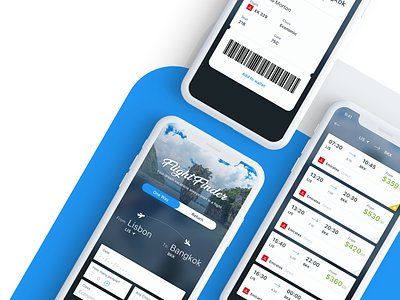 Flight Finder app boarding pass cards flight iphone x mobile outsystems ticket travel