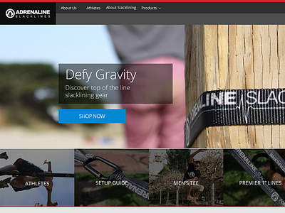 Adrenaline Hero Update ecommerce fluid grid homepage ui web