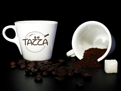 Tazza Coffee logo branding dailylogochallange dribbble logolovers logomockup typography