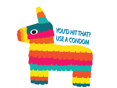 Condom concept adults animals illustrated branding design dirty illustration pinata vector