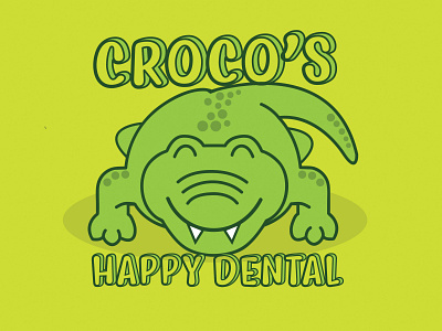 Croco's Happy Dental - Dental Office Concept animals animals illustrated branding crocodile design green illustration logo vector