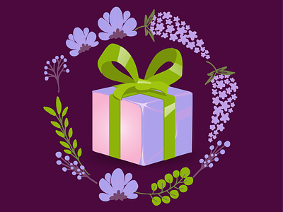 Gift store concept branding colors design flowers green illustration lavanderia lila logo plants purple vector