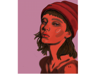 Red girl digital digital art digital painting illustration portrait portrait art portraits vector