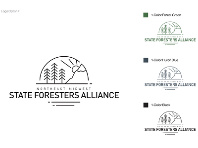 State Foresters Alliance Logo Design badge design forest graphic design icon iconography line art logo national nature natureboy trees typography