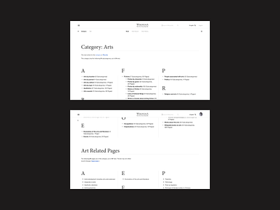 Wikipedia Redesign | Categories page minimal redesign typography ui ux web wikipedia