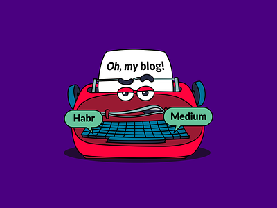 Oh, my blog! blogger developers illustration print thompson typewritter
