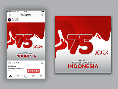 Happy Indonesia Independence Day social media post 75 years advertising best flyer design branding flyer icon illustration independence day indonesia logo typography vector