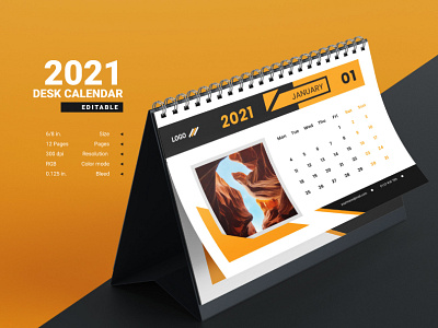 2021 desk calendar design template 2020 flyer design 2021 2021 calendar 2021 trend advertising branding business calendar calendar design design logo office calendar yellow