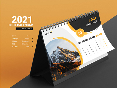 2021 desk calendar design template