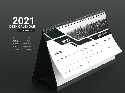 modern 2021 desk calendar design