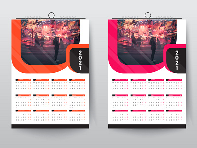 2021 wall calendar design template