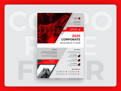 Creative and modern red corporate business flyer design