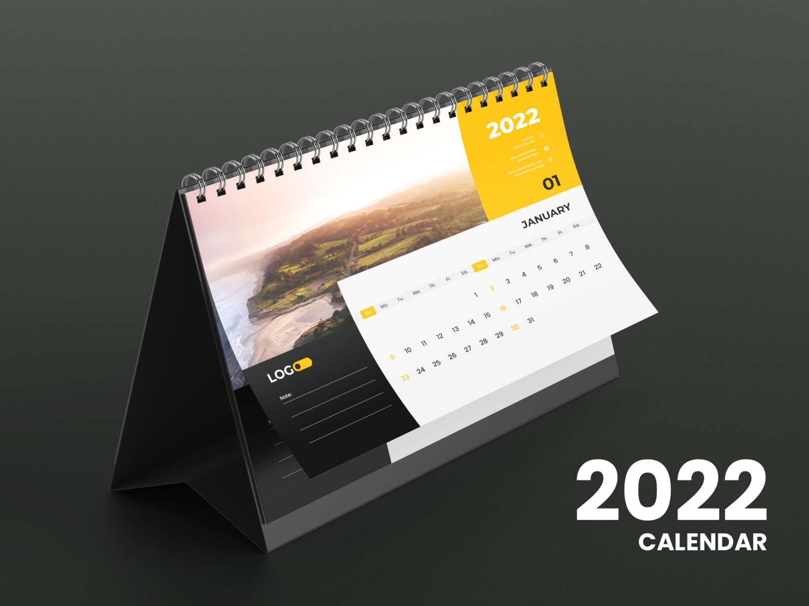 2022 Desk calendar design by Tanmoy Topu on Dribbble