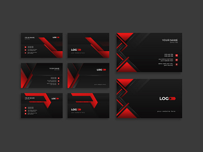 Abstract Business card design abstract background black business card company corporate dark design gaming manager modern red template