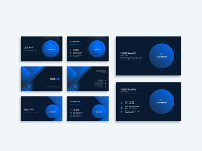 Abstract Business Card 2022 abstract background blue branding business card clean company corporate dark design modern template