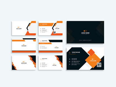 Business card design agency brand branding business card company corporate design manager modern orange print real estate yellow