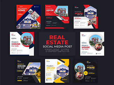 Real estate house sale social media post banner template