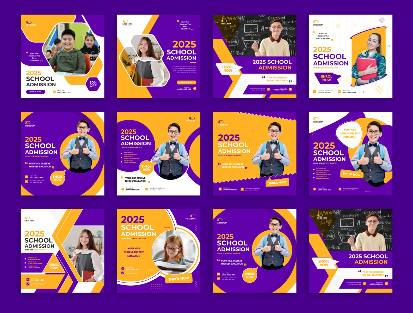 School admission social media post template by Tanmoy Topu on Dribbble