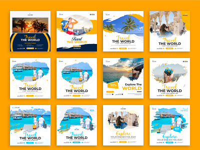 Travel Social media post banner template ad advertising agency agent banner business design flight graphic design holiday hotel instagram social media summer tour tourist travel travel agency travel company vacation