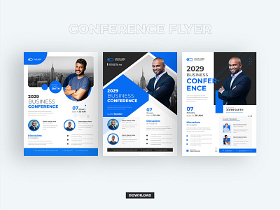 Business Conference Flyer template advertising agency branding brochure business company conference conference flyer corporate design flyer leaflet marketing online poster print design seminar template traning webinar