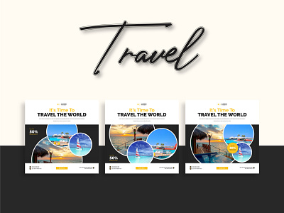 Travel social media post template design