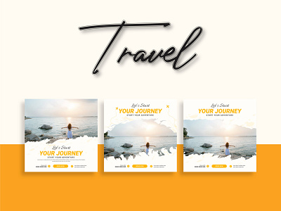 Travel social media post template design agent banner bundel cover facebook group instagram linkedin modern page post set site social media template tour travel travel agency twitter web