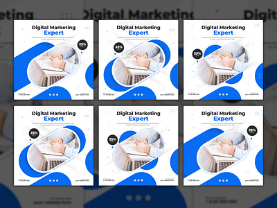 Digital marketing agency social media post design template