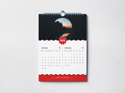 2023 12 page calendar design template