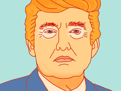Trump 45 design flat illustration vector