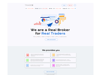 Trading site bussiness creativity finance illustration materialdesign trade ui uiux webdesign website