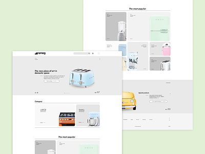 Smeg concept branding color e commerce layout design product design redesign retro smeg technic ui webdesign website