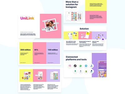 Presentation design bright bussiness color creativity design link minimalism poster presentation presentation layout slides ui uiux unilink webdesign