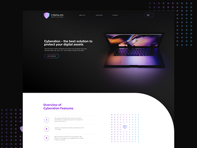 Website of users protection black creativity darkmode design gradient laptop protection technologies ui ui design uidesign uiux webdesign website
