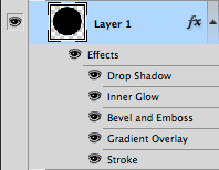 Layer effects setup for the slider thumb