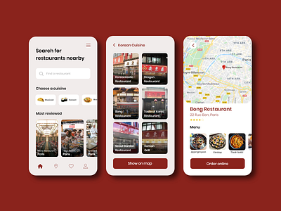 Restaurants Near Me Mobile App Design