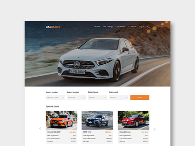 Car Dealer Website Design adobe adobexd graphicdesign icon photoshop ui user experience user inteface ux webdesign website design