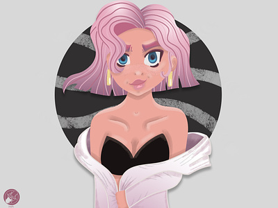 Pink girl 2d 2d art challenge character characters design illustration photoshop pink