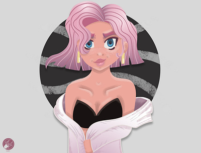 Pink girl 2d 2d art challenge character characters design illustration photoshop pink
