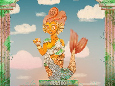 Mermay Muse Erato 2d 2d art ancient greece ancient greek challenge character design illustration instagram mermaid mermay muse photoshop