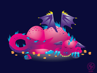 UI illustration dragon 2d 2d art adobe ilustrator art blue design illustration monster ui uiux ux vector