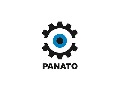 PANATO logo 2d 2d art adobe ilustrator black blue branding cog design eye logo maschine vector