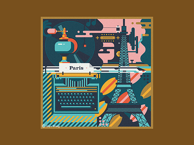 Square Illustration - France (Paris) city culture france graphic graphic design illustration paris square tower eiffel