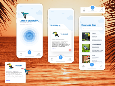 Bird Listening App app bird design illustration ui ux