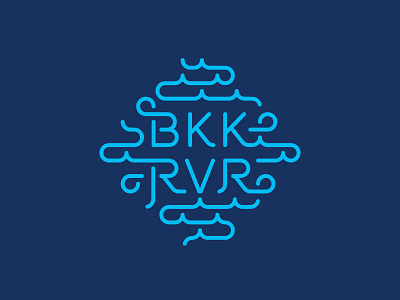 Bangkok River bangkok river bkkrvr blue brand brand mark branding cyan identity logo mark river