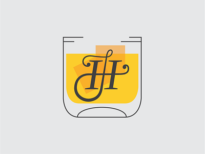 Monogram-ish… Whiskey Glass illustration monogram tastey thin line whiskey