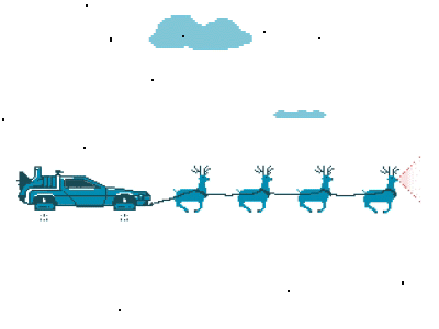 How it really happens in one night. delorean christmas gif santa time reindeer back to the future