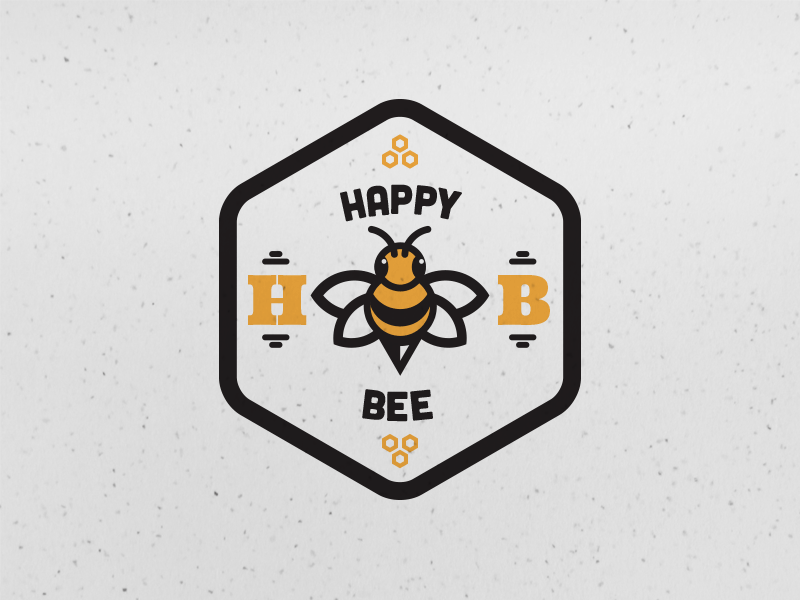 Happy Bee bees branding happy logo design