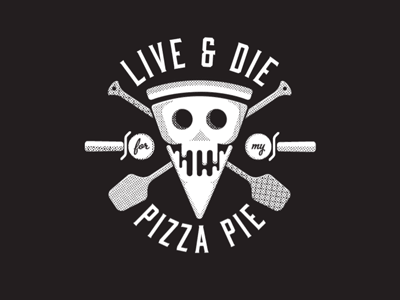 Skullicious cotton bureau illustration oozing pizza skull t shirt