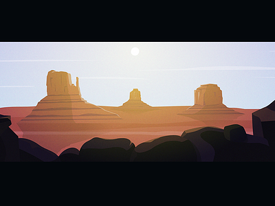 Landscape 01 arid desert illustration landscape lighting monument valley wide angle