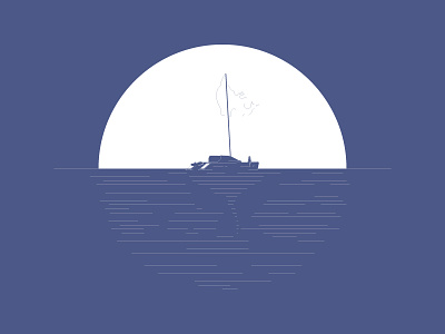 Horizon always summer poster show 2017 boat horizon illustration minimal monoline sailboat